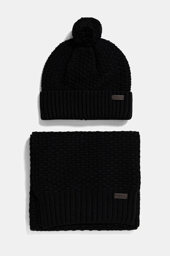 Barbour czapka i szalik pozostałe czarny MGS0097