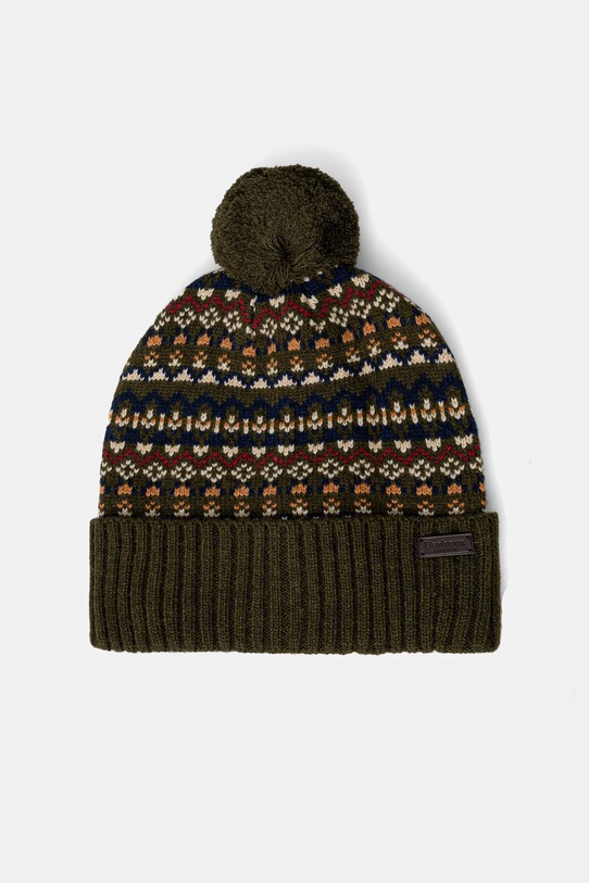 Barbour czapka z domieszką wełny z domieszką wełny zielony MHA0907
