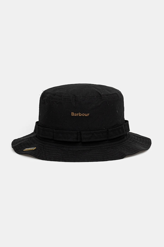 Barbour pălărie din bumbac Transport Fisherman bumbac negru MHA0908