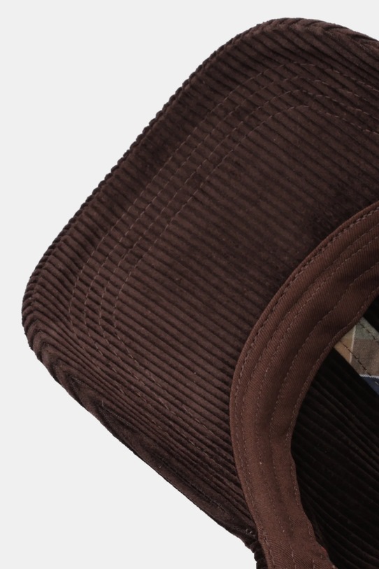 Barbour czapka z daszkiem sztruksowa Preston Cord brązowy MHA0911