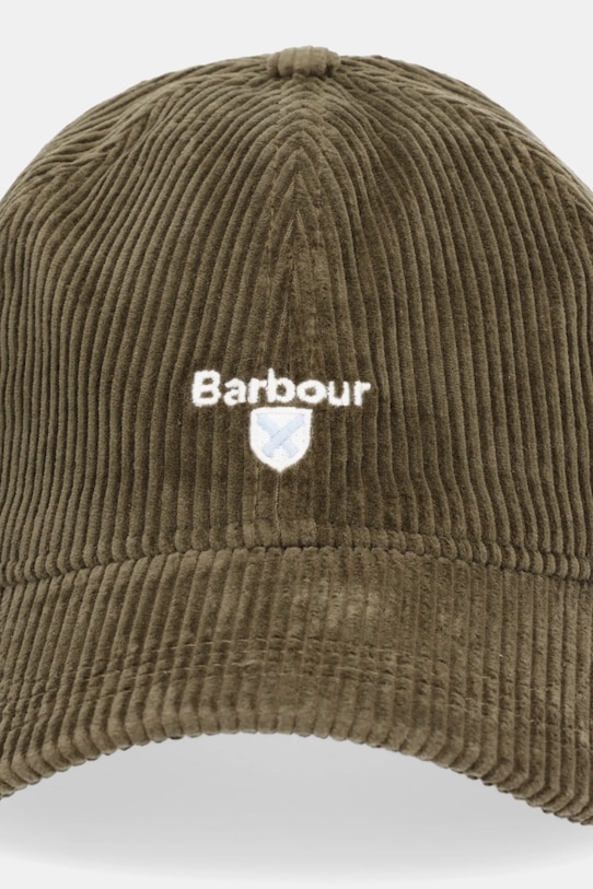 Barbour czapka z daszkiem sztruksowa Preston Cord MHA0911 zielony AW25
