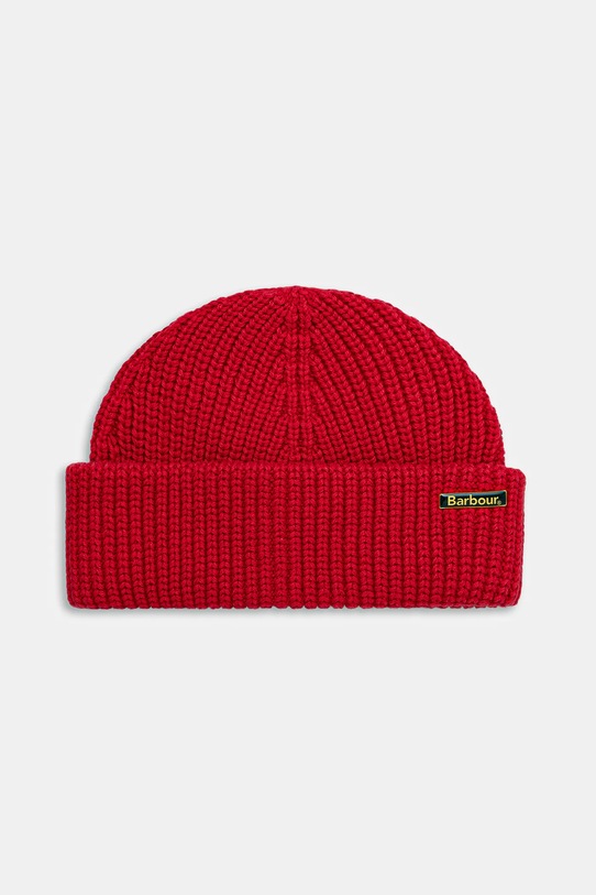 Barbour czapka z domieszką wełny Mosely Beanie Hat średniej grubości bordowy MHA0879RE59