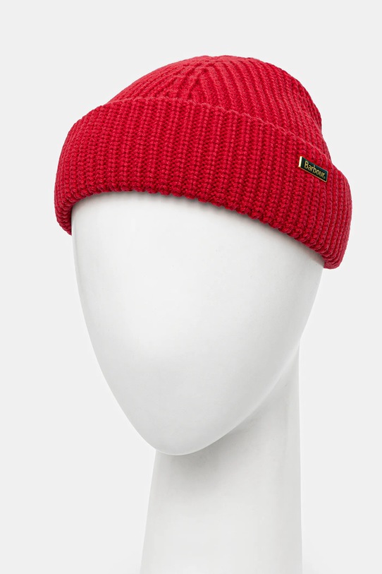 Barbour czapka z domieszką wełny Mosely Beanie Hat MHA0879RE59 bordowy AW25