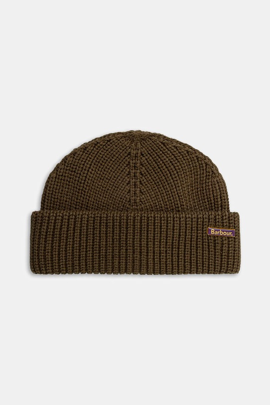 Шапка с примесью шерсти Barbour Mosely Beanie Hat средней плотности зелёный MHA0879SG31