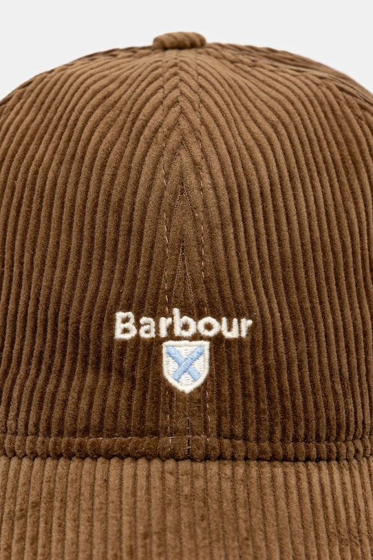 Barbour czapka z daszkiem bawełniana Preston Cord Cap MHA0911BE51 beżowy AW25