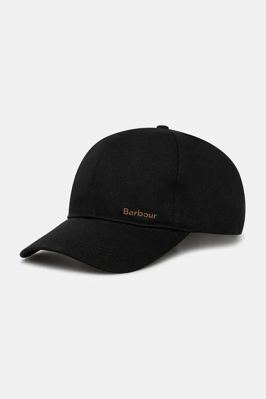 Bavlněná baseballová čepice Barbour Milburn Cap nášivka černá MHA0914BK11