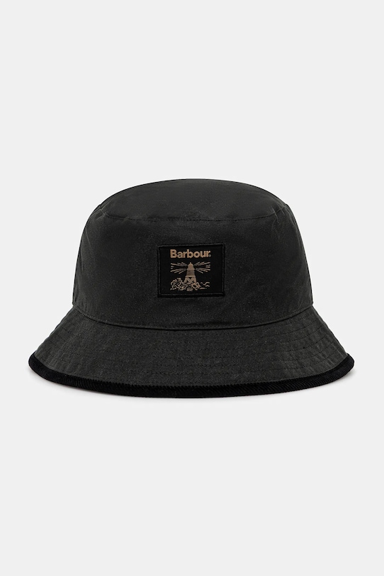 Barbour kapelusz bawełniany Field Wax Bucket Hat bawełna zielony MHA0921SG91