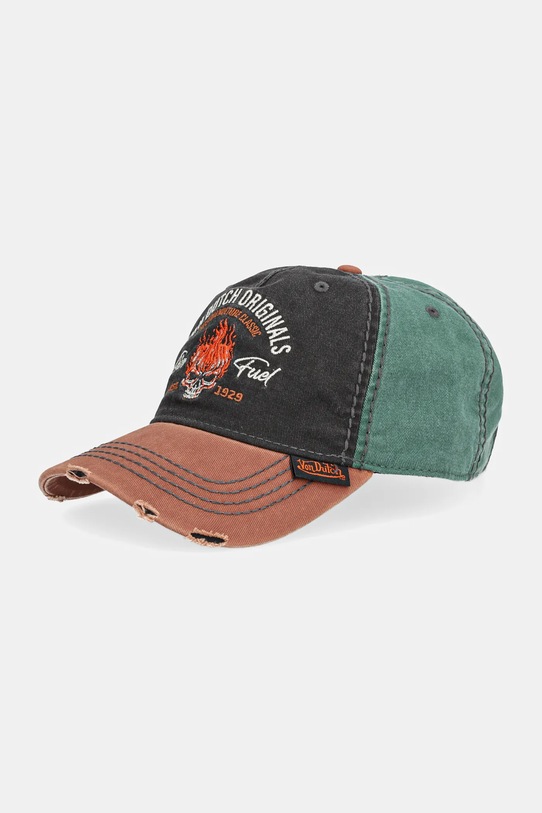 Von Dutch czapka z daszkiem bawełniana aplikacja turkusowy VD.1.CB.RETRO