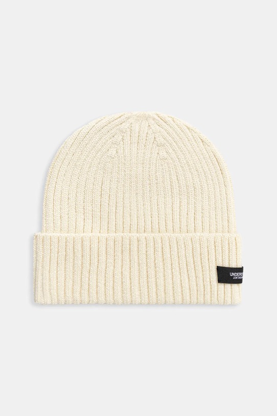 Undercover czapka z domieszką wełny Beanie gruba beżowy UC2E4H02