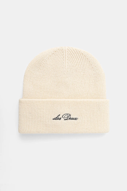 Vlnená čiapka Les Deux Wayne nášivka béžová 1000673