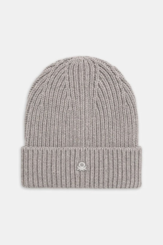 United Colors of Benetton czapka z dodatkiem wełny średniej grubości szary 12PAUA00X