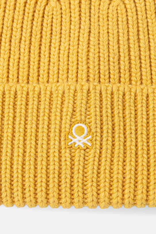 Akcesoria United Colors of Benetton czapka z dodatkiem wełny 12PAUA00X żółty
