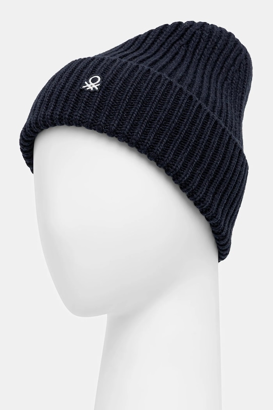 United Colors of Benetton czapka z dodatkiem wełny 12PAUA00X granatowy AW25