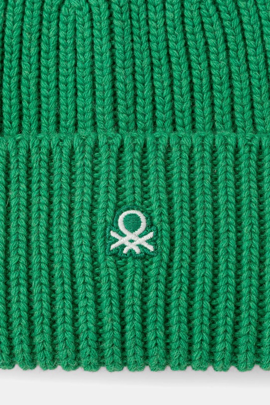 Akcesoria United Colors of Benetton czapka z dodatkiem wełny 12PAUA00X zielony