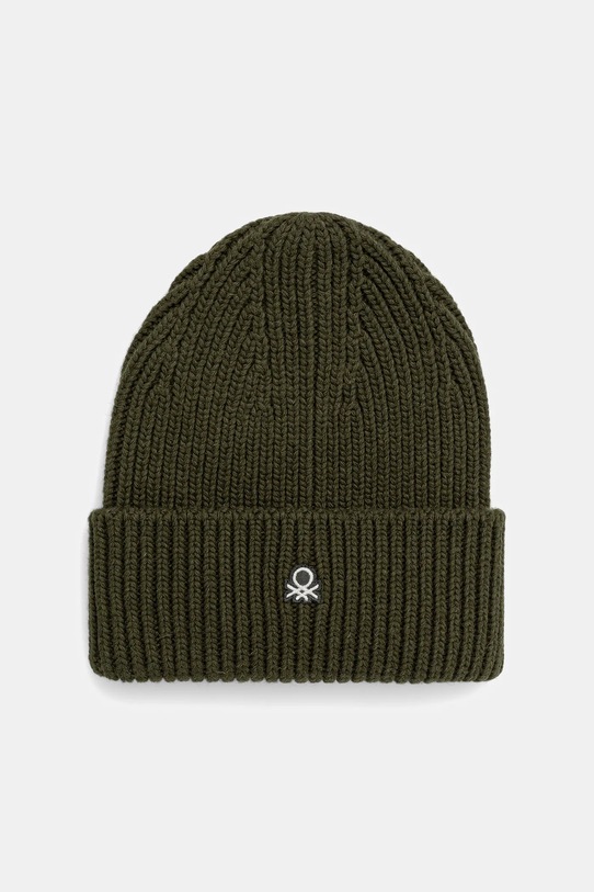 United Colors of Benetton czapka z dodatkiem wełny średniej grubości zielony 12PAUA00X