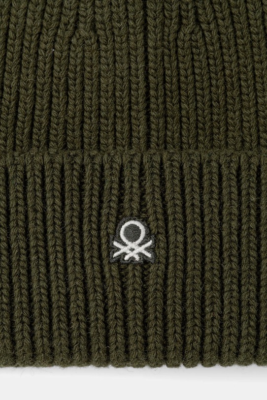 Akcesoria United Colors of Benetton czapka z dodatkiem wełny 12PAUA00X zielony
