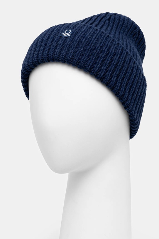 United Colors of Benetton czapka z dodatkiem wełny 12PAUA00X niebieski AW25