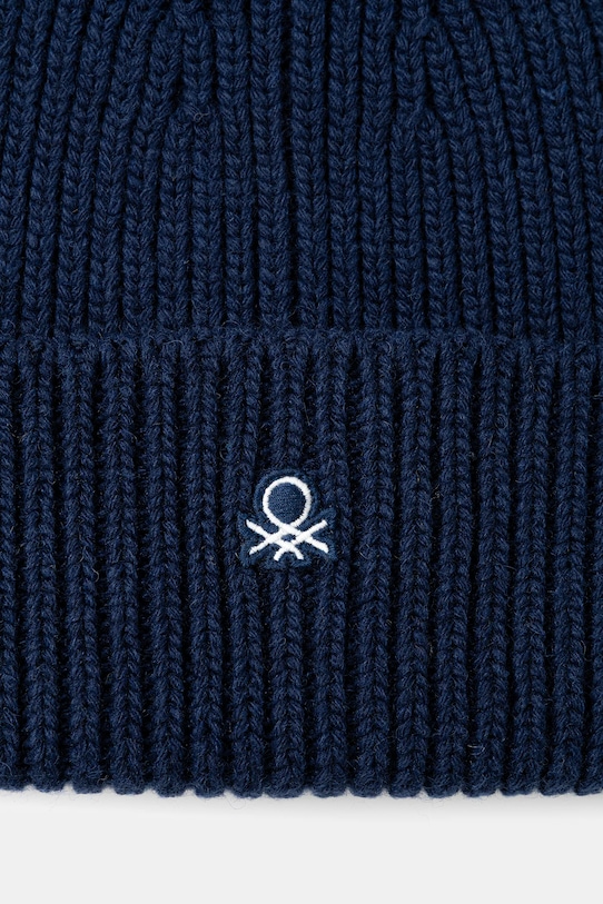 Akcesoria United Colors of Benetton czapka z dodatkiem wełny 12PAUA00X niebieski