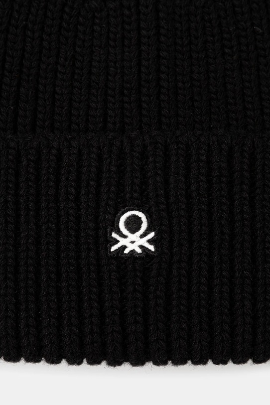 Akcesoria United Colors of Benetton czapka z dodatkiem wełny 12PAUA00X czarny