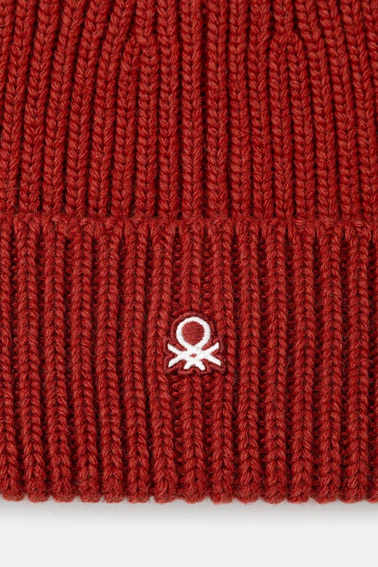 Akcesoria United Colors of Benetton czapka z dodatkiem wełny 12PAUA00X pomarańczowy