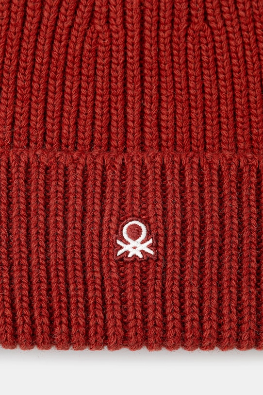 Akcesoria United Colors of Benetton czapka z dodatkiem wełny 12PAUA00X pomarańczowy