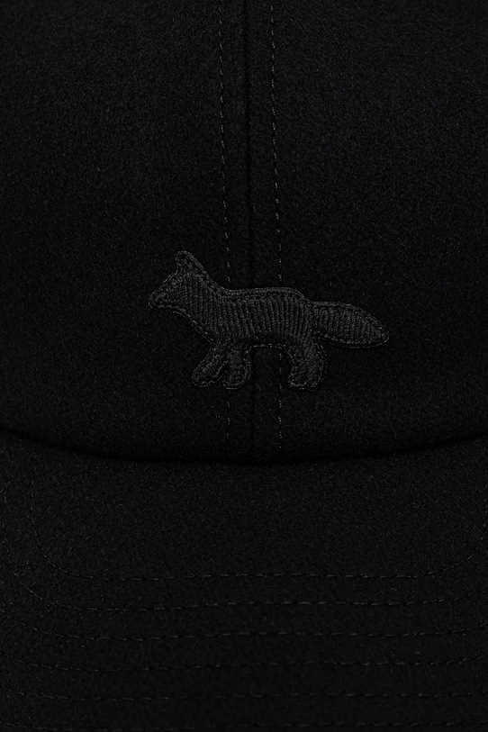 Maison Kitsuné czapka z daszkiem z dodatkiem wełny Profile Fox Wool PW06111WM2023 czarny AW25