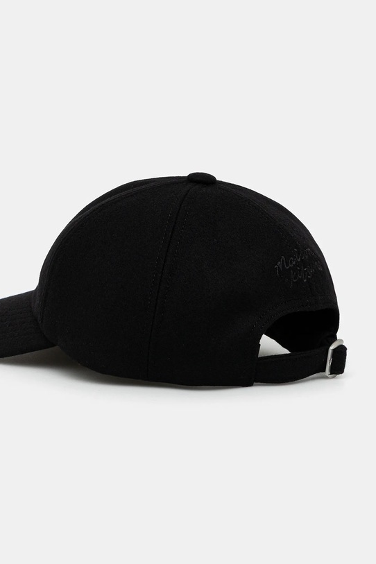 Akcesoria Maison Kitsuné czapka z daszkiem z dodatkiem wełny Profile Fox Wool PW06111WM2023 czarny