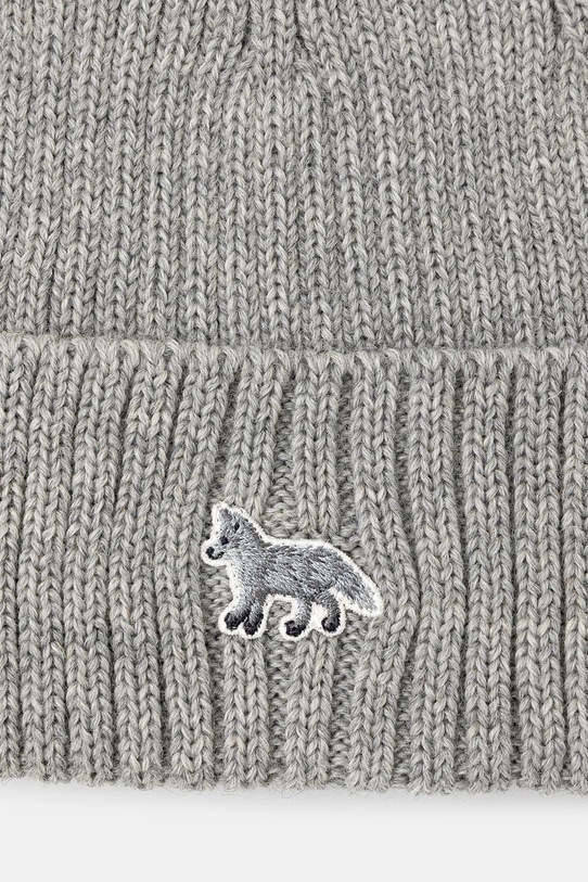 Akcesoria Maison Kitsuné czapka wełniana Baby Fox Beanie PW06102KT1022 szary