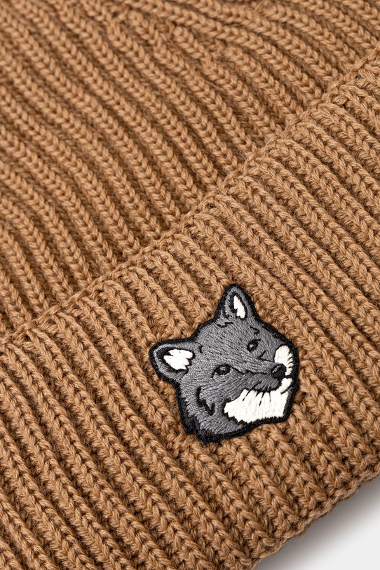 Doplnky Vlnená čiapka Maison Kitsuné Fox Head Large Beanie PM06112KT1022 hnedá