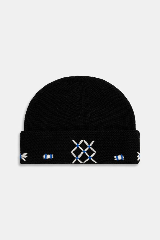 Čiapka s prímesou vlny Ader Error BEANIE hrubá čierna BO01FWHW0503BK