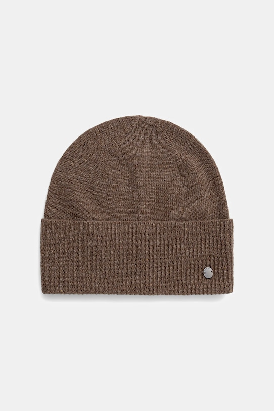 Sisley czapka z dodatkiem wełny aplikacja beżowy 1UVLSA00D