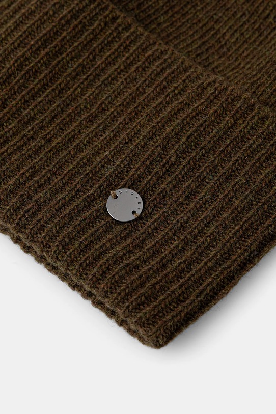 Akcesoria Sisley czapka z dodatkiem wełny 1UVLSA00D zielony