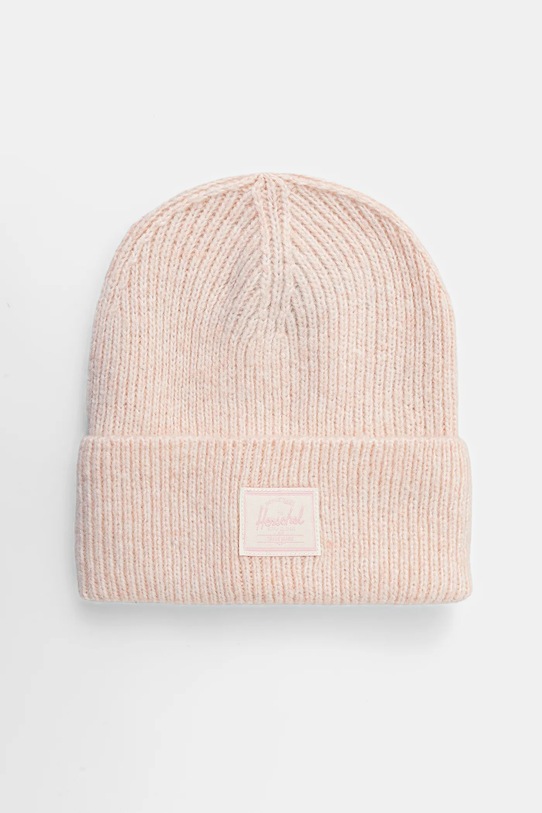 Herschel czapka z domieszką wełny Super Soft aplikacja różowy 50481.05914.OS