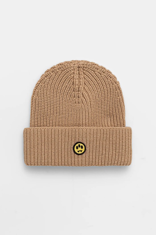 Barrow czapka z dodatkiem wełny aplikacja beżowy F5BWUAHT094