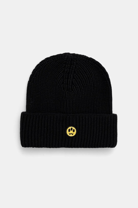 Barrow czapka z dodatkiem wełny aplikacja czarny F5BWUAHT094