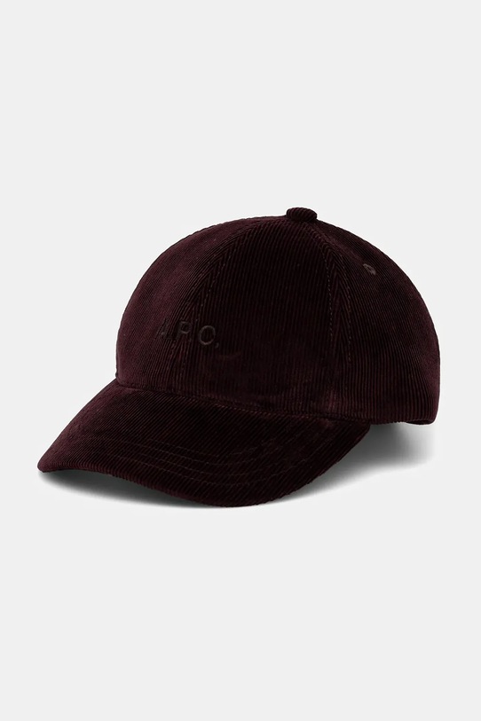 A.P.C. czapka z daszkiem bawełniana casquette charlie bawełna brązowy COHHO.M24069