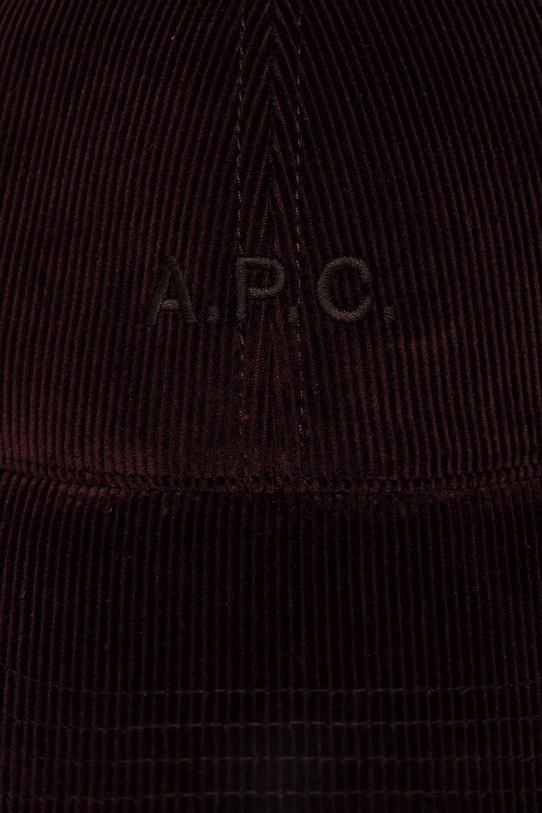 A.P.C. czapka z daszkiem bawełniana casquette charlie COHHO.M24069 brązowy AW25