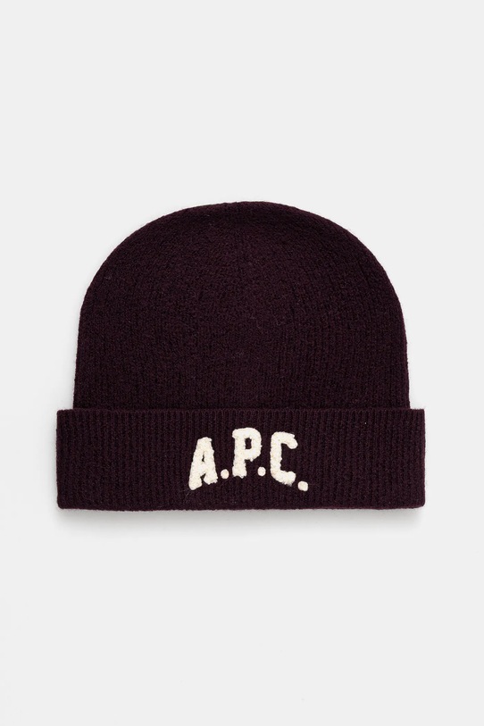 Вълнена шапка A.P.C. bonnet axel вълна виолетов WVBDK.M25111