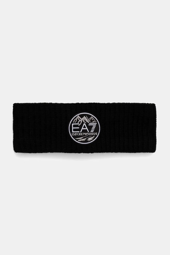 EA7 Emporio Armani opaska z dodatkiem wełny średniej grubości czarny AF18020.7X000315