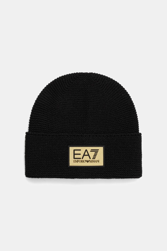 EA7 Emporio Armani czapka z dodatkiem wełny średniej grubości czarny AF18021.7X000247