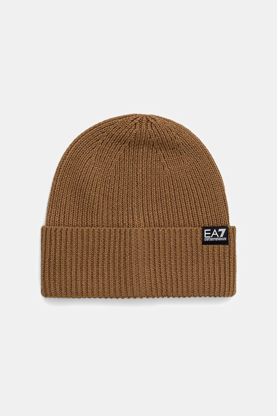 EA7 Emporio Armani czapka z dodatkiem wełny cienka zielony AF18469.7X000312