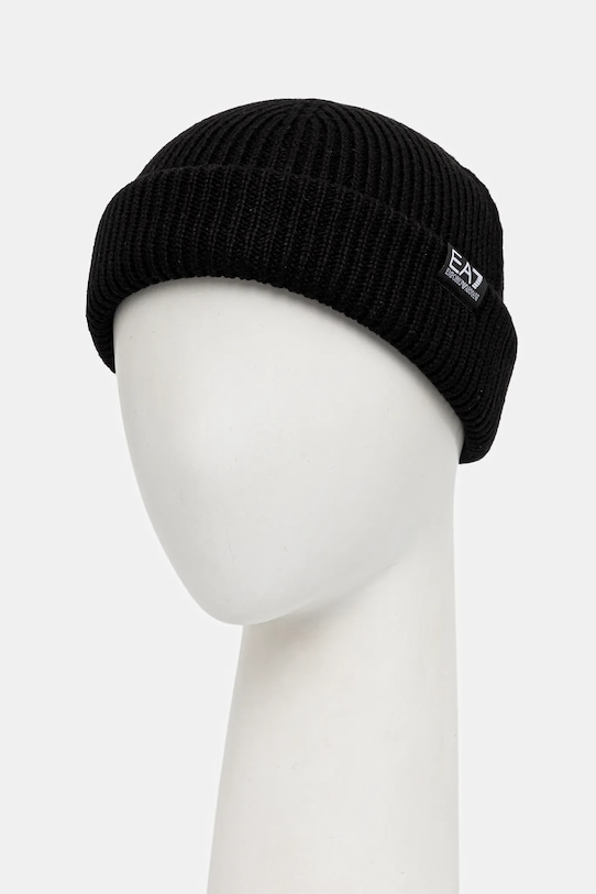 EA7 Emporio Armani czapka z dodatkiem wełny AF18469.7X000313 czarny AW25