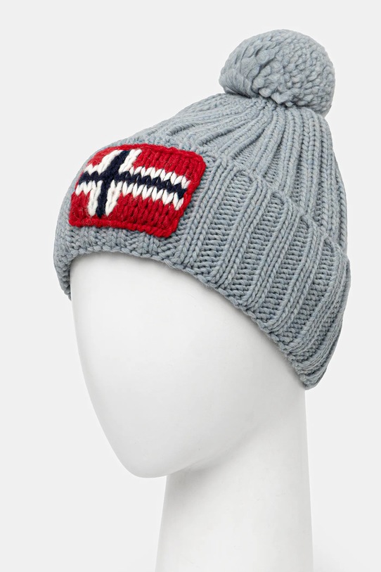 Шапка с вълна Napapijri Semiury 5 NP0A4GKBI841 сив AW25