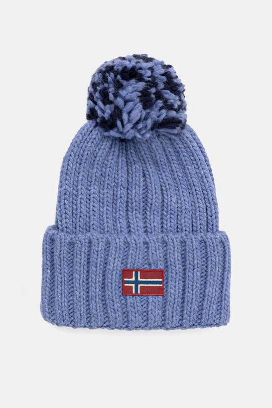 Шапка с примесью шерсти Napapijri Semiury аппликация голубой NP0A4GKCB3E1