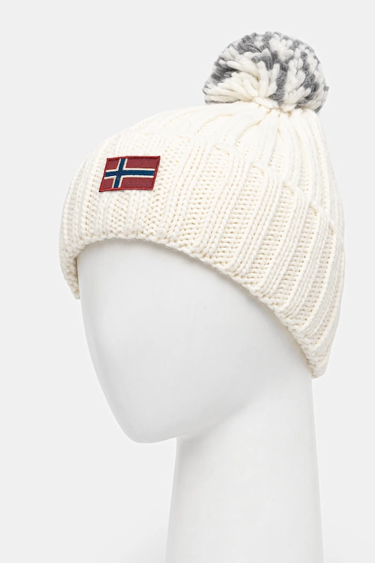 Napapijri czapka z domieszką wełny Semiury NP0A4GKCN1J1 beżowy AW25