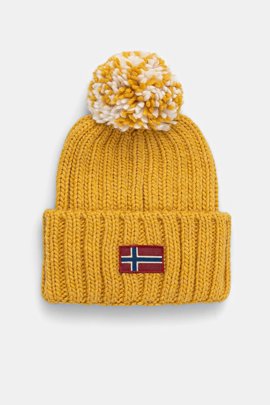 Шапка с примесью шерсти Napapijri Semiury аппликация жёлтый NP0A4GKCY1O1