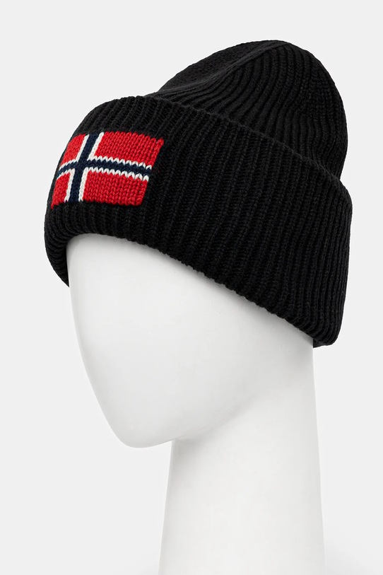 Napapijri czapka z domieszką wełny F-Evei NP0A893P9411 czarny AW25
