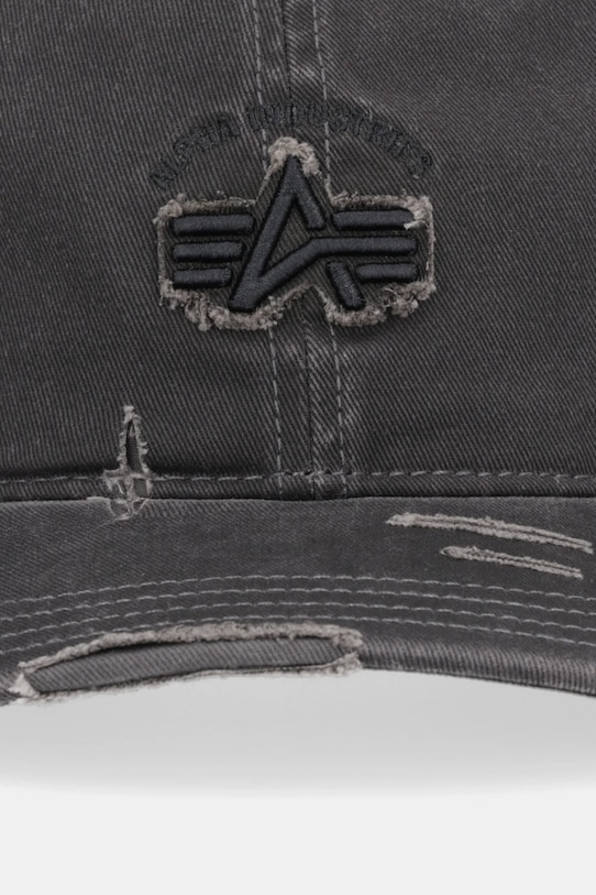 Bavlněná baseballová čepice Alpha Industries 258901.03 šedá AW25