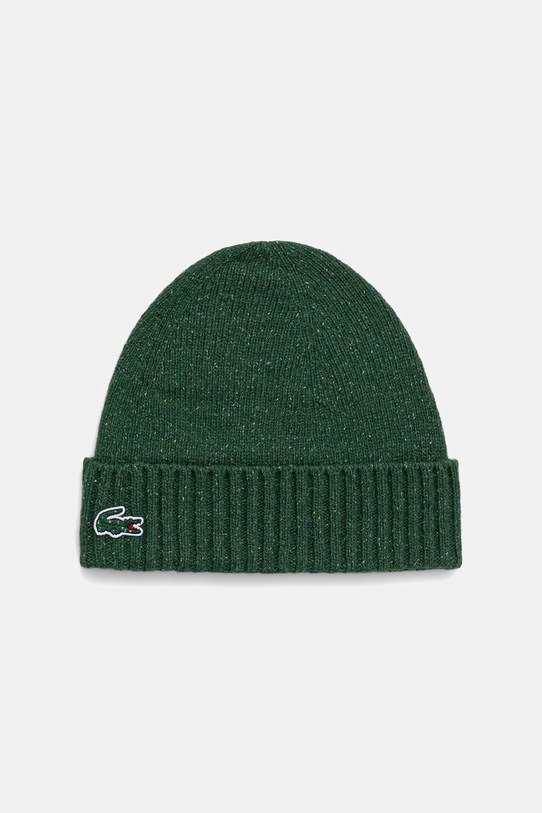 Lacoste czapka z dodatkiem wełny melanż zielony RB5995