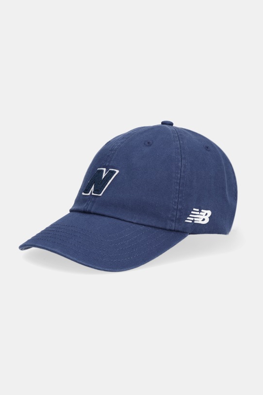 New Balance czapka z daszkiem bawełniana aplikacja niebieski LAH51005NNY